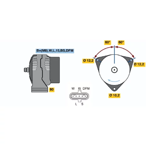 Alternátor BOSCH 0 124 655 016