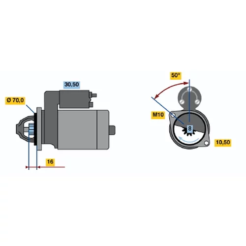 Štartér 0 986 020 701 /BOSCH/