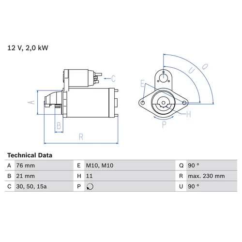 Štartér 0 986 022 880 /BOSCH/ - obr. 1