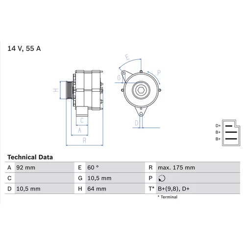 Alternátor 0 986 034 050 /BOSCH/