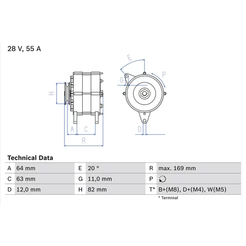 Alternátor BOSCH 0 986 039 130