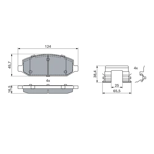 Sada brzdových platničiek kotúčovej brzdy 0 986 424 440 /BOSCH/ - obr. 4