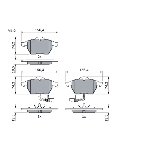 Sada brzdových platničiek kotúčovej brzdy 0 986 424 482 /BOSCH/ - obr. 4