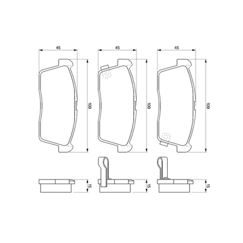 Sada brzdových platničiek kotúčovej brzdy 0 986 424 695 /BOSCH/ - obr. 4