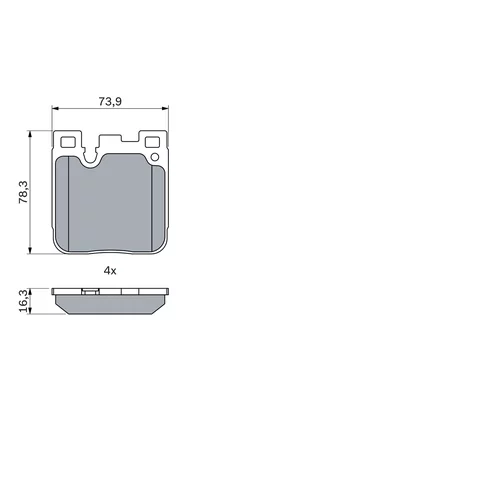 Sada brzdových platničiek kotúčovej brzdy 0 986 424 755 /BOSCH/ - obr. 6
