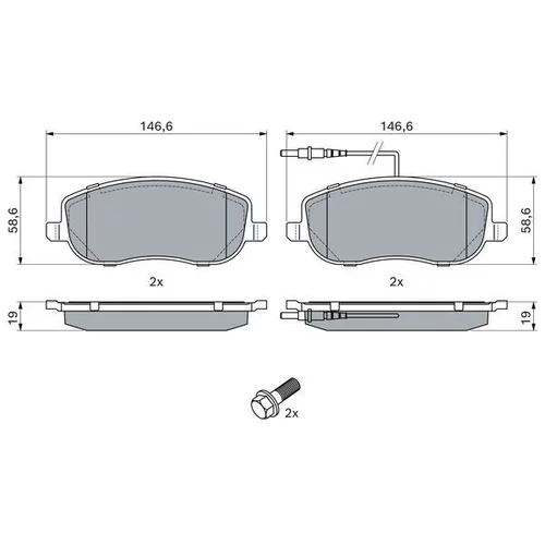 Sada brzdových platničiek kotúčovej brzdy 0 986 424 789 /BOSCH/ - obr. 4