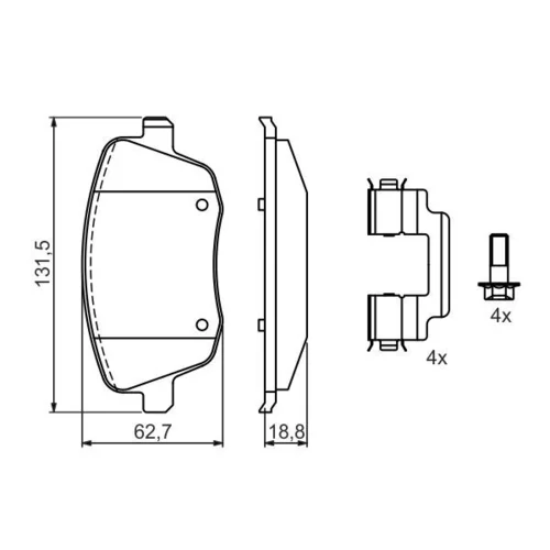 Sada brzdových platničiek kotúčovej brzdy 0 986 424 829 /BOSCH/ - obr. 4