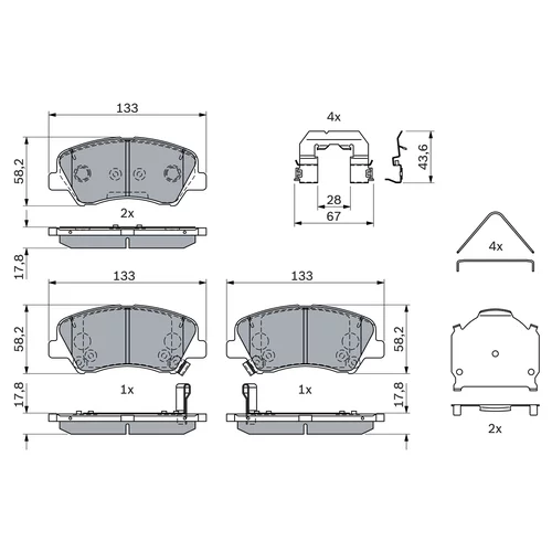 Sada brzdových platničiek kotúčovej brzdy 0 986 424 951 /BOSCH/ - obr. 4
