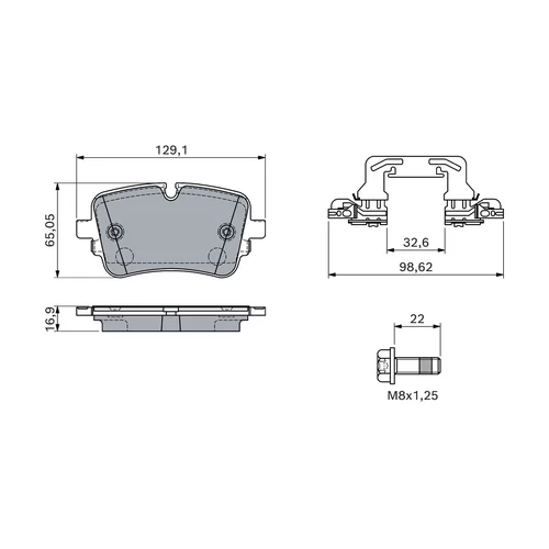 Sada brzdových platničiek kotúčovej brzdy 0 986 460 173 /BOSCH/ - obr. 4