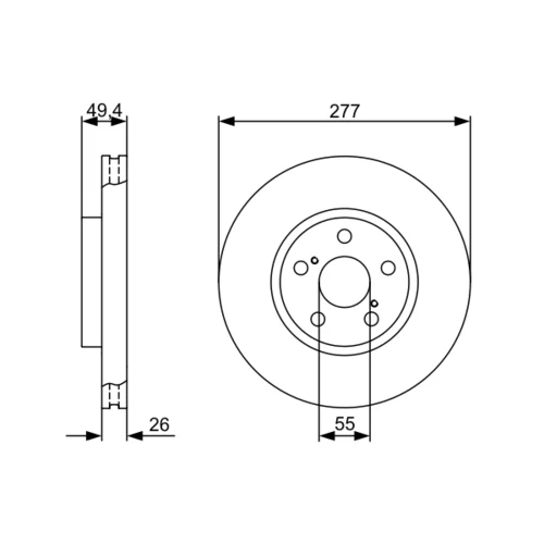 Brzdový kotúč 0 986 479 340 /BOSCH/ - obr. 4