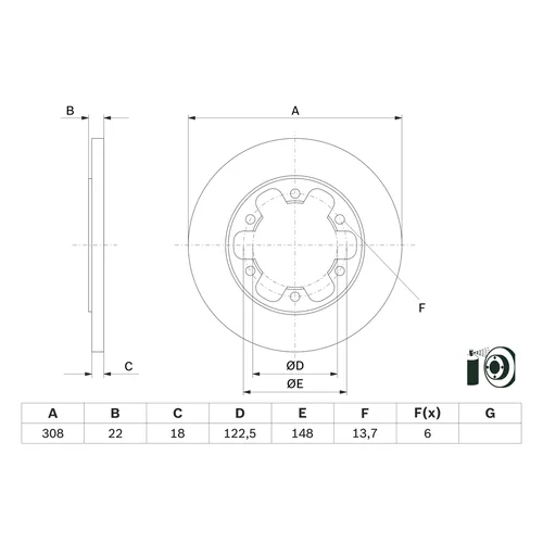 Brzdový kotúč 0 986 479 D43 /BOSCH/ - obr. 1