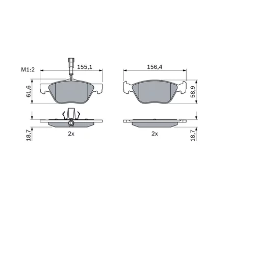 Sada brzdových platničiek kotúčovej brzdy 0 986 494 004 /BOSCH/ - obr. 4