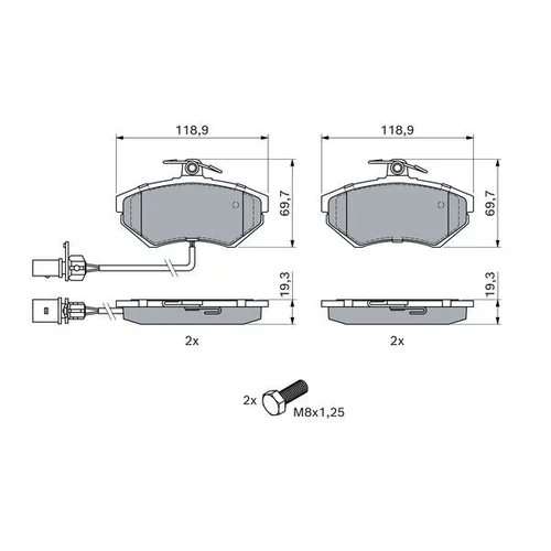 Sada brzdových platničiek kotúčovej brzdy 0 986 494 042 /BOSCH/ - obr. 4