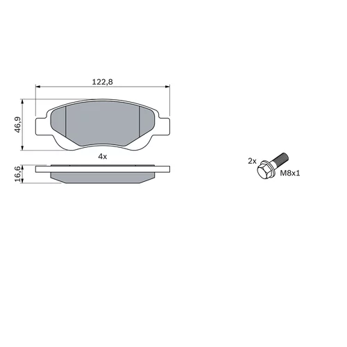 Sada brzdových platničiek kotúčovej brzdy 0 986 494 065 /BOSCH/ - obr. 4