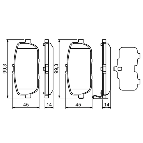 Sada brzdových platničiek kotúčovej brzdy 0 986 494 190 /BOSCH/ - obr. 6