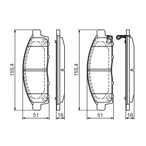 Sada brzdových platničiek kotúčovej brzdy 0 986 494 268 /BOSCH/ - obr. 6