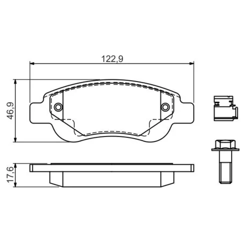 Sada brzdových platničiek kotúčovej brzdy 0 986 494 606 /BOSCH/ - obr. 6
