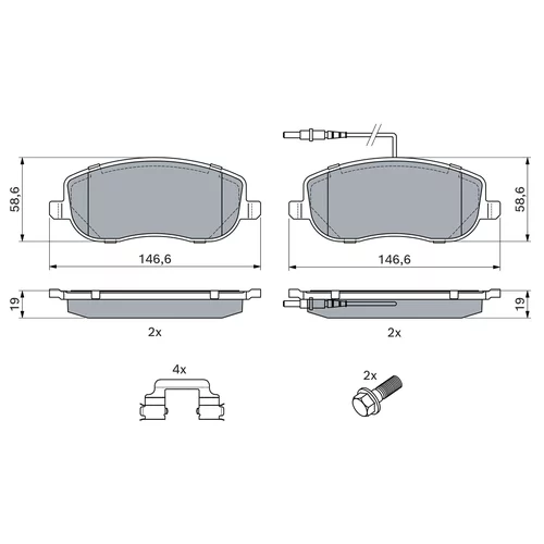 Sada brzdových platničiek kotúčovej brzdy 0 986 494 615 /BOSCH/ - obr. 4