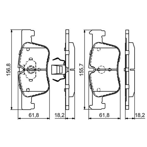 Sada brzdových platničiek kotúčovej brzdy 0 986 494 689 /BOSCH/ - obr. 6