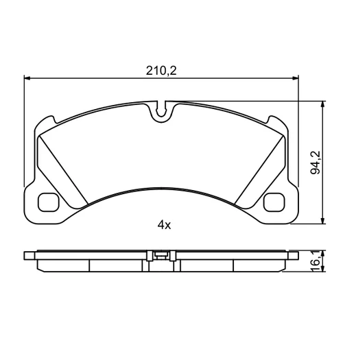 Sada brzdových platničiek kotúčovej brzdy 0 986 494 757 /BOSCH/ - obr. 6