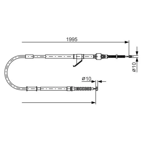 Ťažné lanko parkovacej brzdy BOSCH 1 987 482 069