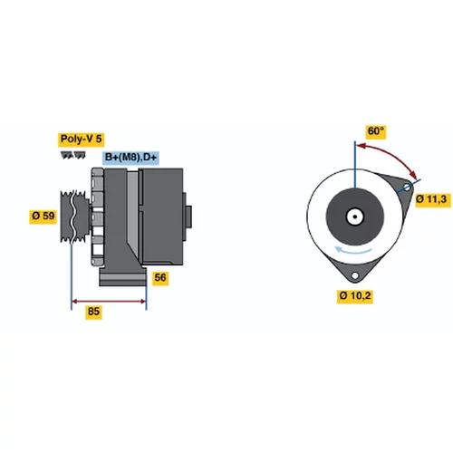 Alternátor BOSCH 0 120 468 036