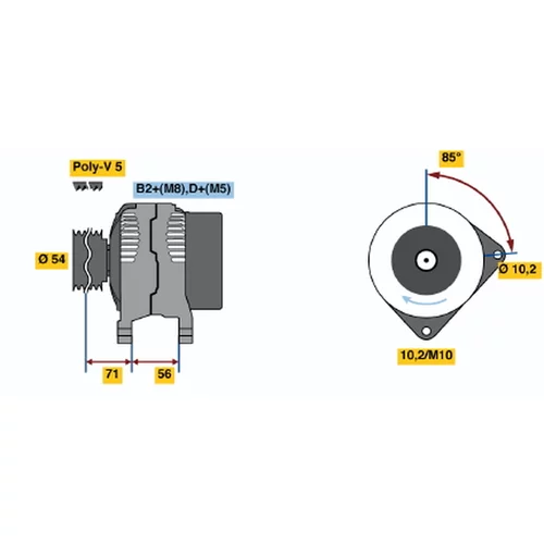 Alternátor BOSCH 0 124 425 020