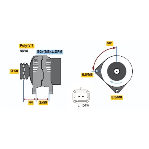 Alternátor BOSCH 0 124 525 044
