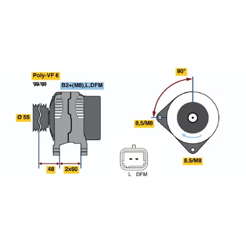 Alternátor BOSCH 0 124 525 082