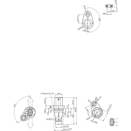 Snímač impulzov kľukového hriadeľa 0 281 006 101 /BOSCH/ - obr. 5