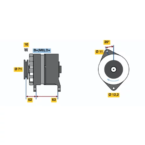 Alternátor BOSCH 0 986 035 020