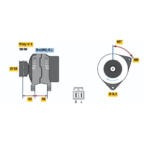 Alternátor 0 986 037 731 /BOSCH/