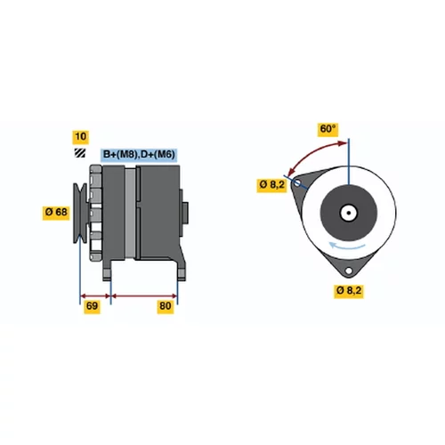 Alternátor 0 986 038 130 /BOSCH/
