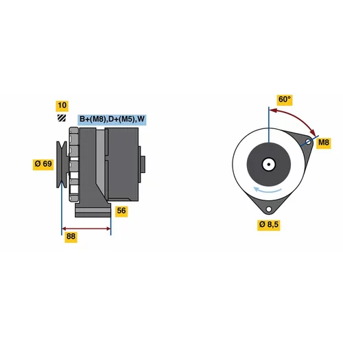 Alternátor BOSCH 0 986 043 300