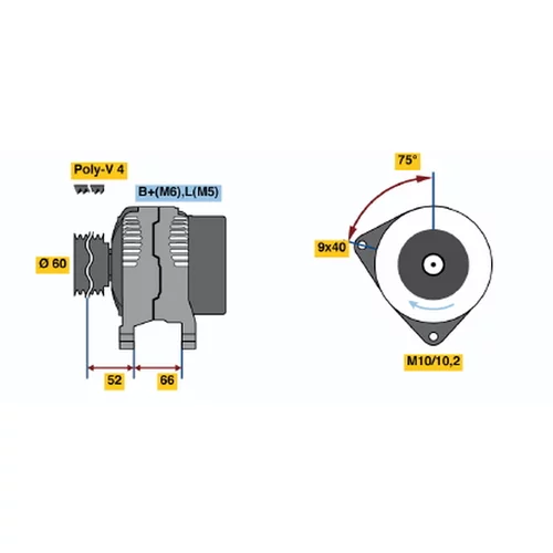 Alternátor BOSCH 0 986 045 201