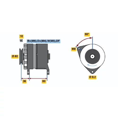 Alternátor BOSCH 0 986 046 081