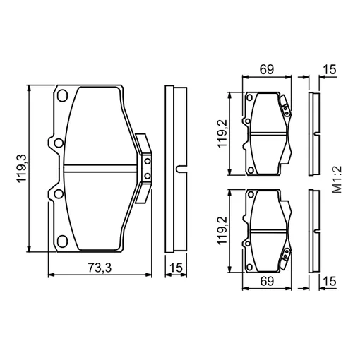 Sada brzdových platničiek kotúčovej brzdy 0 986 424 268 /BOSCH/ - obr. 6