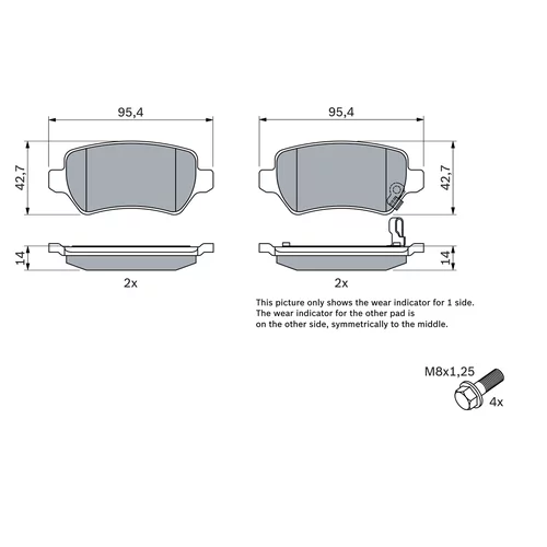 Sada brzdových platničiek kotúčovej brzdy 0 986 424 646 /BOSCH/ - obr. 4
