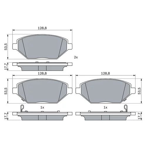 Sada brzdových platničiek kotúčovej brzdy 0 986 424 843 /BOSCH/ - obr. 6