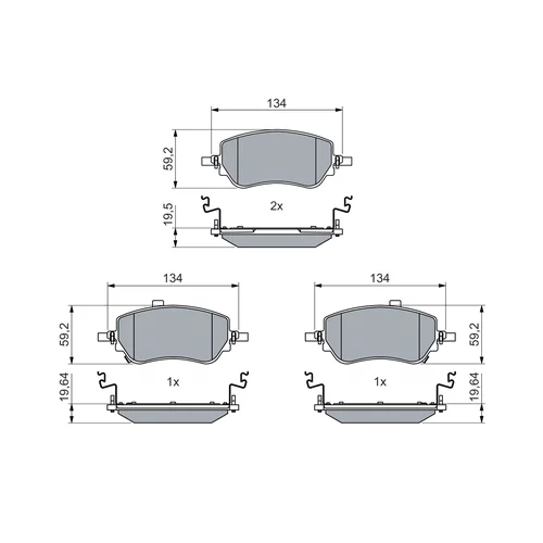 Sada brzdových platničiek kotúčovej brzdy 0 986 460 015 /BOSCH/ - obr. 4