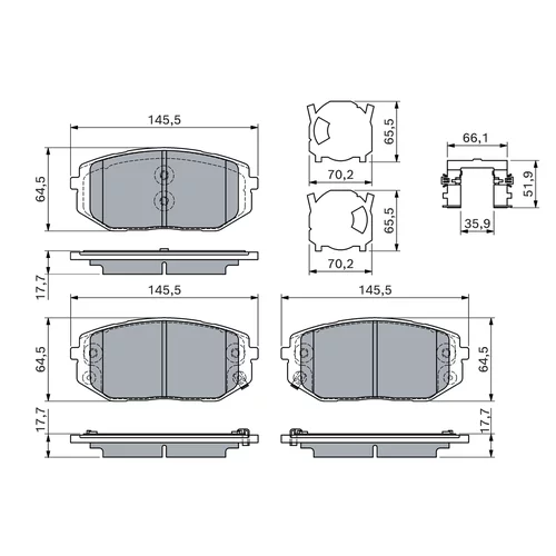 Sada brzdových platničiek kotúčovej brzdy 0 986 460 164 /BOSCH/ - obr. 4