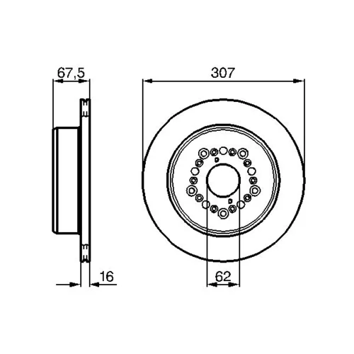Brzdový kotúč 0 986 479 023 /BOSCH/ - obr. 1