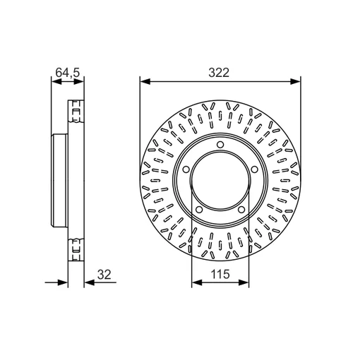 Brzdový kotúč 0 986 479 A64 /BOSCH/ - obr. 1