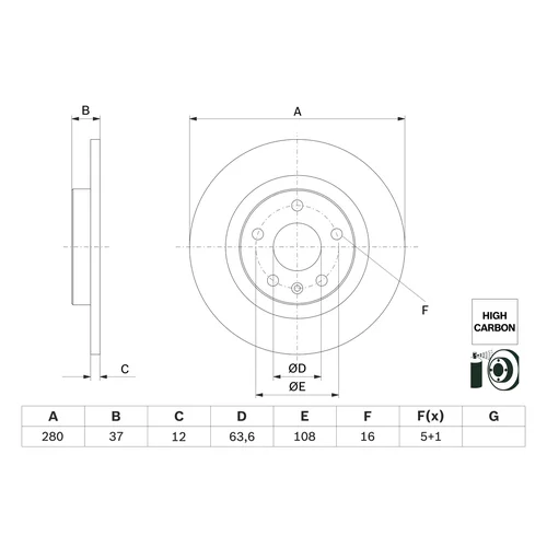 Brzdový kotúč 0 986 479 F41 /BOSCH/ - obr. 1