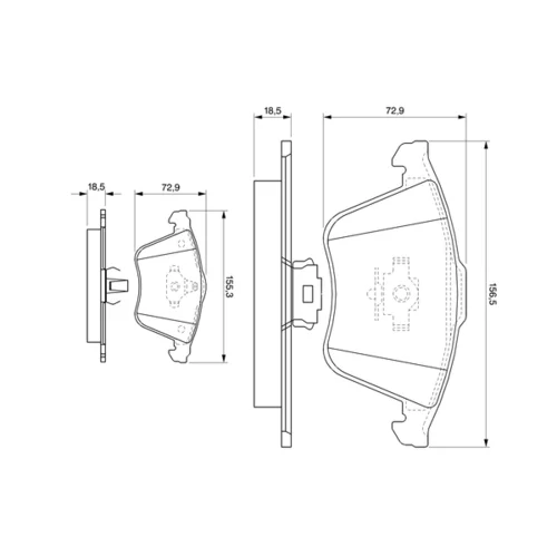 Sada brzdových platničiek kotúčovej brzdy 0 986 494 077 /BOSCH/ - obr. 4