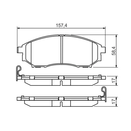 Sada brzdových platničiek kotúčovej brzdy 0 986 494 295 /BOSCH/ - obr. 6