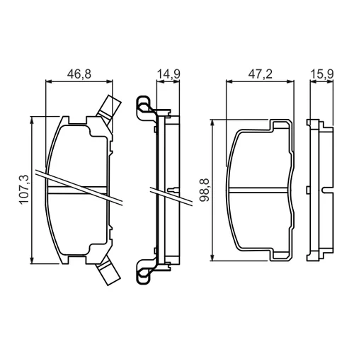 Sada brzdových platničiek kotúčovej brzdy 0 986 494 412 /BOSCH/ - obr. 4