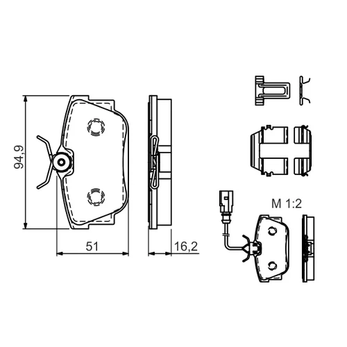 Sada brzdových platničiek kotúčovej brzdy 0 986 494 529 /BOSCH/ - obr. 4