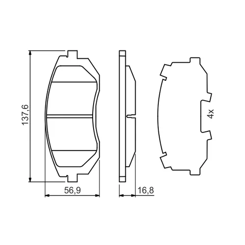 Sada brzdových platničiek kotúčovej brzdy 0 986 494 653 /BOSCH/ - obr. 6