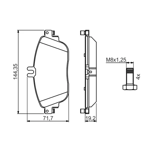 Sada brzdových platničiek kotúčovej brzdy 0 986 494 662 /BOSCH/ - obr. 6